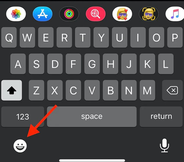 Switch to the emoji keyboard 