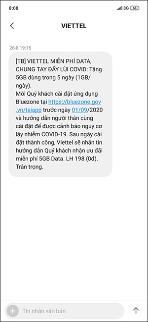 Viettel gia hạn nhận 5GB miễn phí