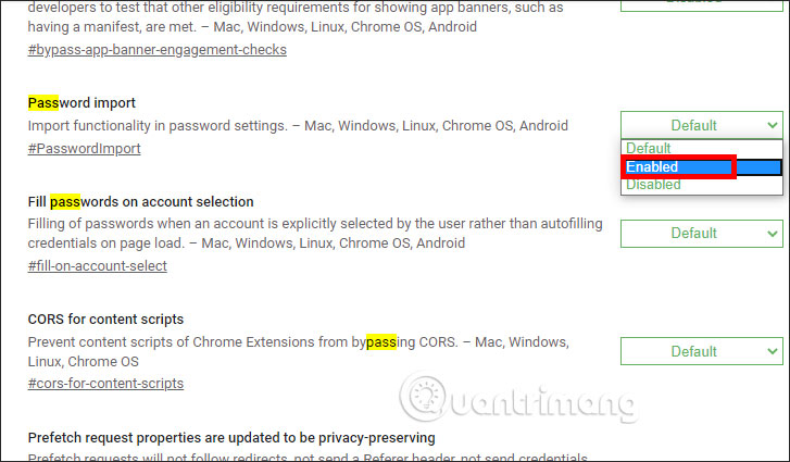 Bật chế độ nhập mật khẩu 