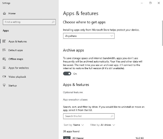Tính năng lưu trữ ứng dụng của Windows 10 hứa hẹn giúp người dùng tiết kiệm dung lượng lưu trữ và băng thông internet