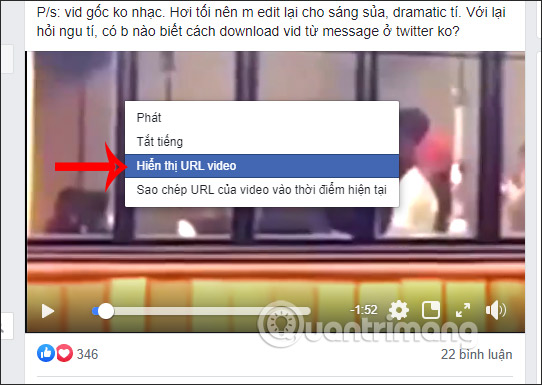 URL video Facebook