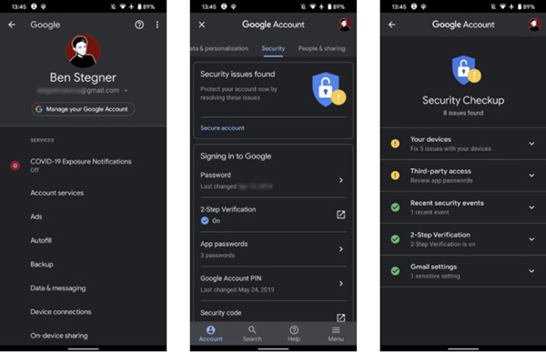 Kiểm tra bảo mật bằng Google Checkup