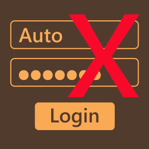 Không sử dụng đăng nhập tự động hoặc mật khẩu trống