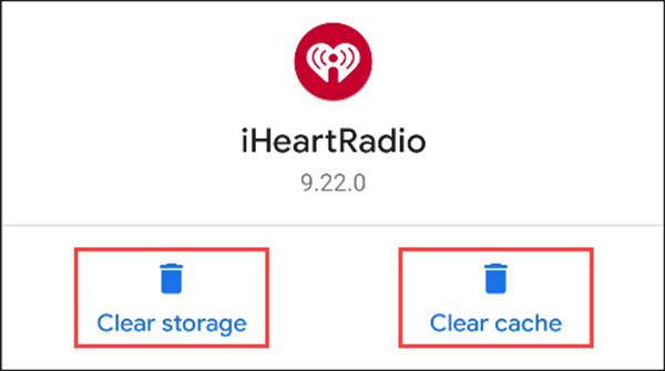 Chọn xóa dung lượng hoặc cache