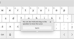 Microsoft đưa tính năng điều khiển con trỏ bằng phím space của iOS lên Windows 10