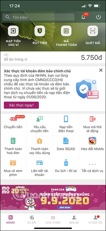 Giao diện ứng dụng