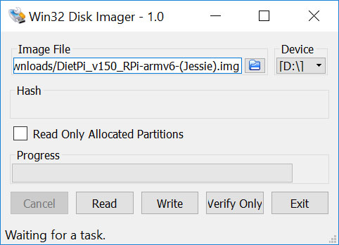 Ghi disk image vào thẻ nhớ microSD