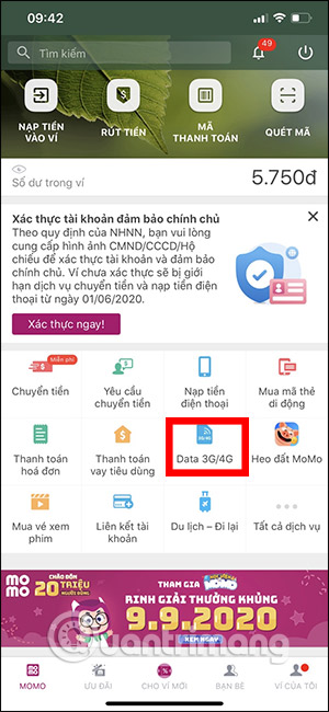 Đăng ký data