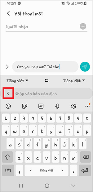 Tắt tính năng dịch 
