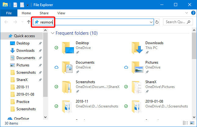 Mở Resource Monitor bằng cách sử dụng File Explorer