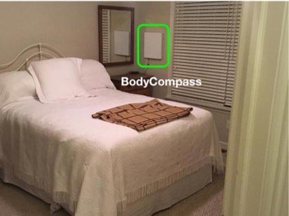 BodyCompass có thể được gắn ở góc tường mà không tốn diện tích