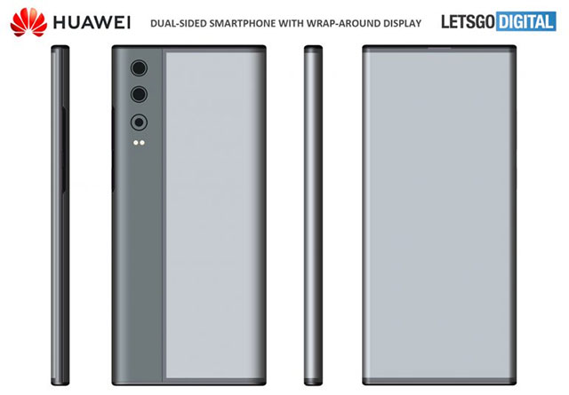 Mẫu smartphpne trong bằng sáng chế của Huawei