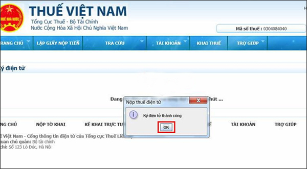 Ký điện tử thành công