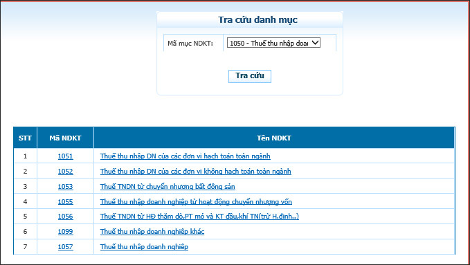 Chọn mục cần tra cứu