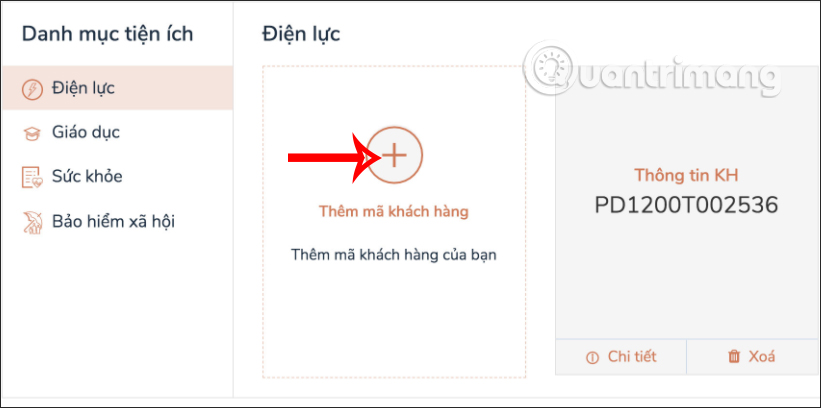 Thêm mã số khách hàng 