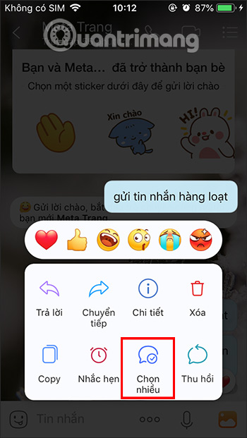 Chọn nhiều tin nhắn
