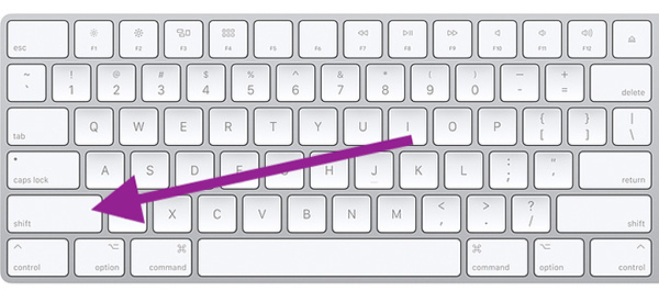 Phím Shift trên bàn phím Mac 