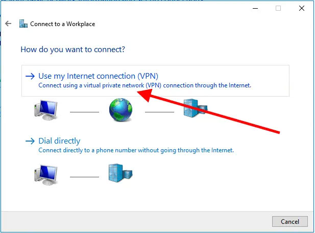 Nhấp vào Use my Internet connection (VPN)