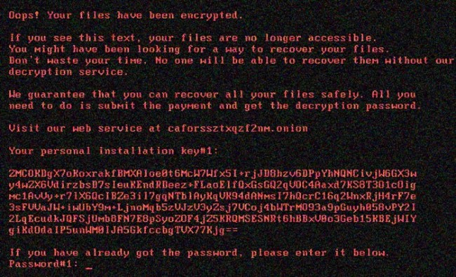 Ảnh chụp màn hình thông báo của ransomware Bad Rabbit