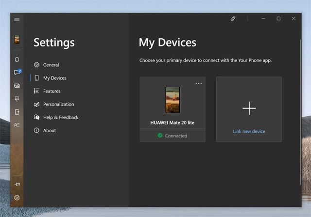 Giao diện mục Settings