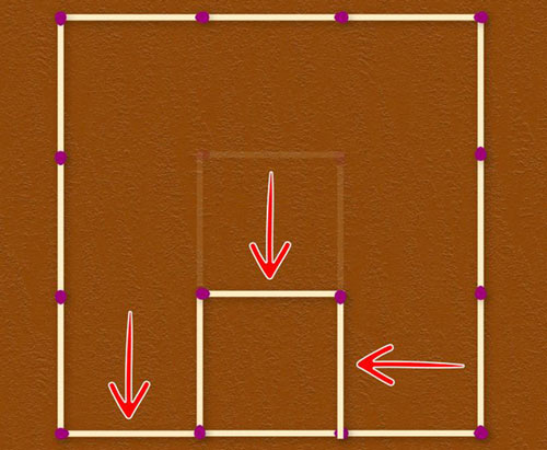 Di chuyển que diêm theo hình vẽ 