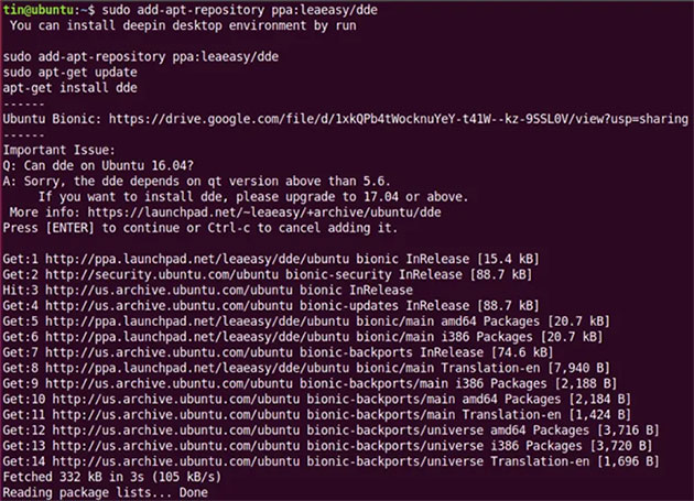 Thêm kho lưu trữ Deepin Linux vào Ubuntu