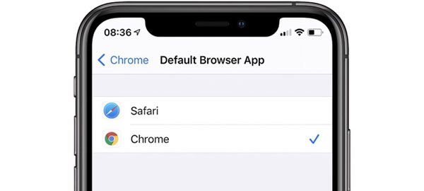 Users choose Chrome as the default browser, but the iPhone still resets Safari after each start.  Photo: 9to5mac.