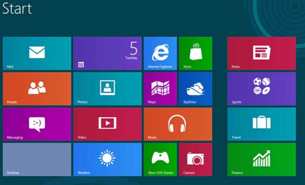màn hình Start Windows 8