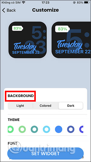 Cách dùng ‎Color Widgets tạo widget lịch và pin trên iOS