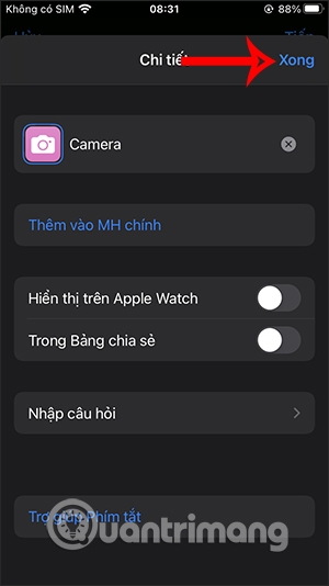 2 cách đổi màu icon ứng dụng iPhone - bloghong.com 10 Thêm phím tắt