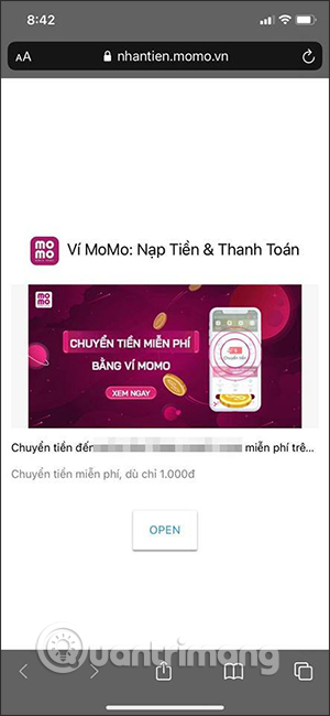 Link nhận tiền