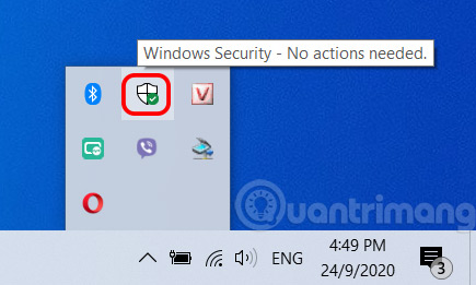 Cách mở Windows Security từ Taskbar