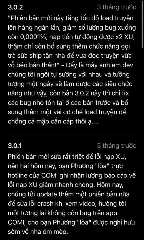 Và cuối cùng là những bản cập nhật ít bug hơn, kèm theo mơ mộng về một tương lai không còn bug của anh em Comi