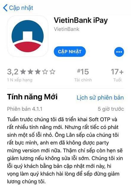 Tâm tư của đội dev VietinBank...