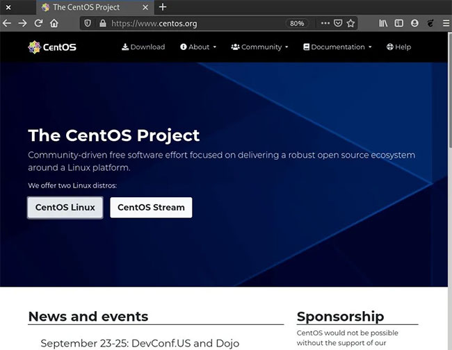 Nhấp vào “CentOS Linux”