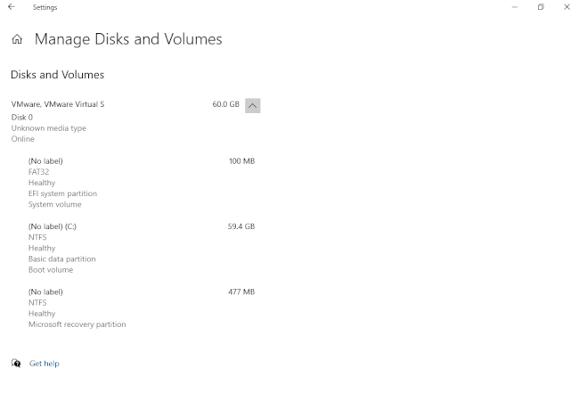 Công cụ Manage Disks and Volumes