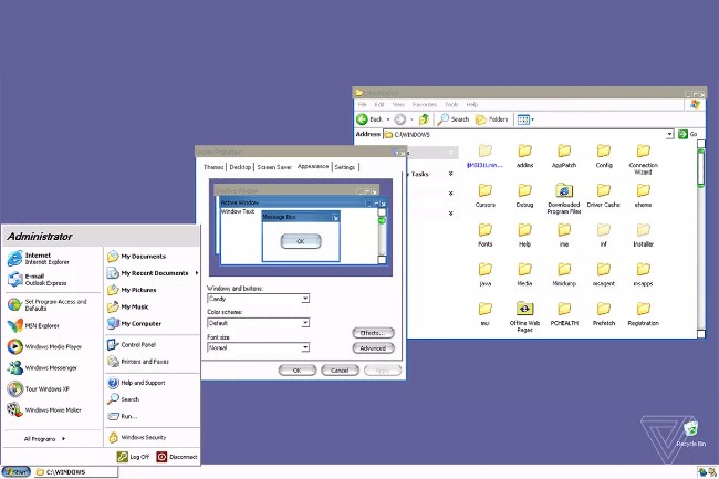 Microsoft từng tạo ra bộ theme có thiết kế giống giao diện Aqua của Apple