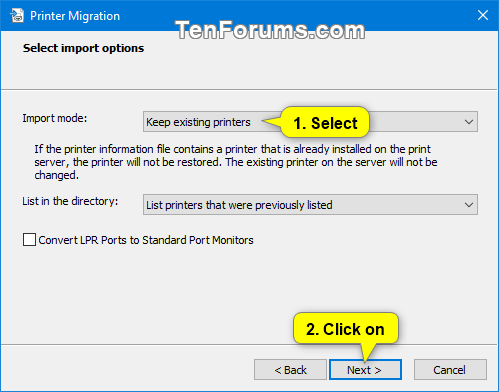 Keep existing printers