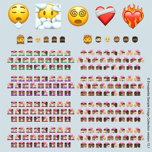 Một số emoji liên quan đến giới tính và sắc tộc