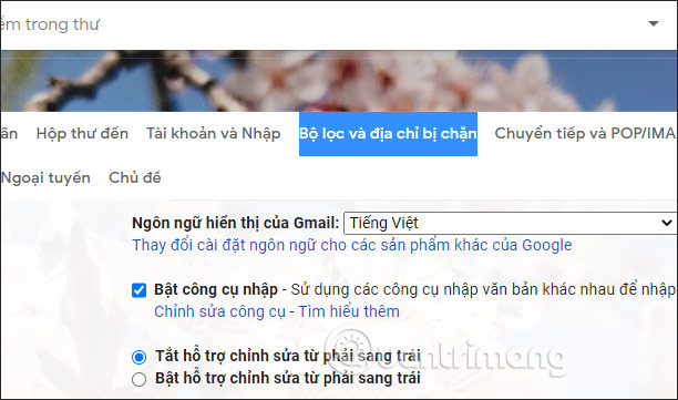 Quản lý bộ lọc đã tạo