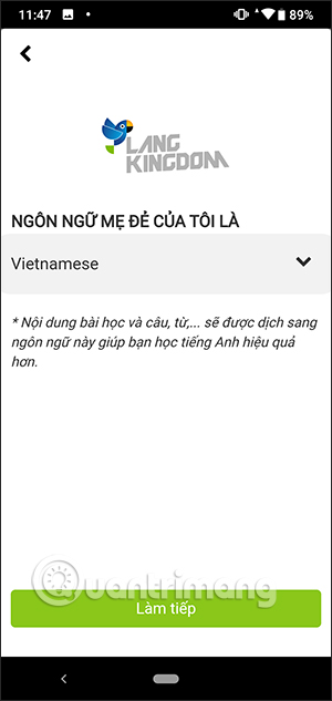 Giao diện tiếng Việt