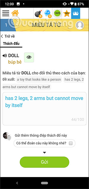 Nhập nội dung đoán từ