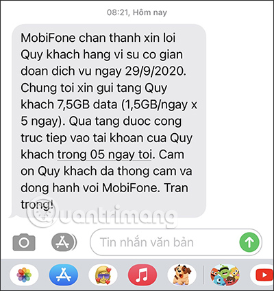 Tin nhắn từ nhà mạng