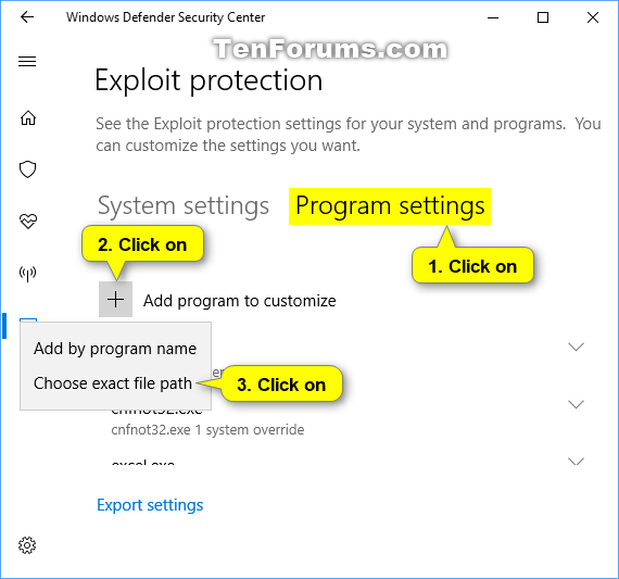 Nhấn vào nút Add program to customize +