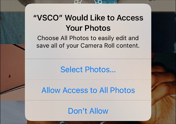 Choose from different photo permissions 