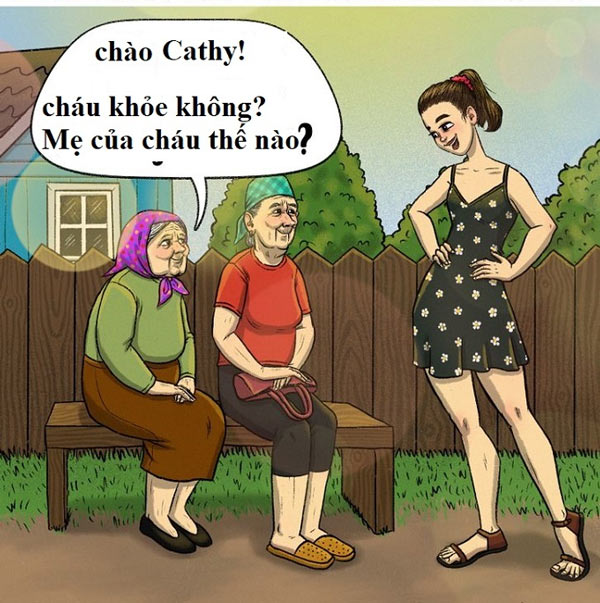 Người ở quê thường hay hỏi han, trò chuyện và sang nhà nhau chơi