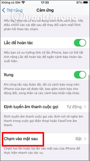 Chạm mặt sau
