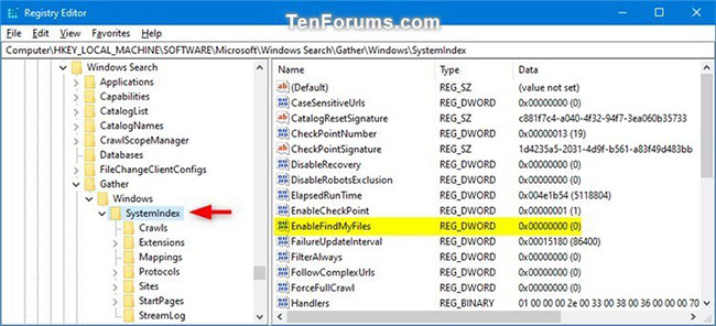 Bật hoặc tắt chế độ tìm kiếm nâng cao trong Registry Editor