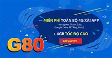 Cách đăng ký G80 Mobifone nhận 4GB, free data ứng dụng giải trí