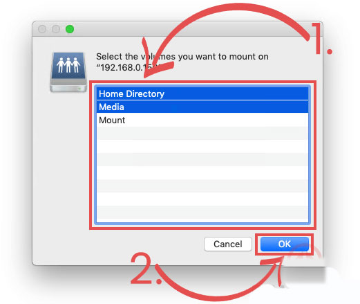 Select the volume you want to mount